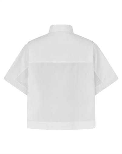 Rabens Saloner - Berte Poplin Curved Hem Skjorte - White